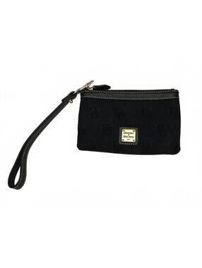 Dooney & Bourke Signature Monogram Black Wristlet With Strap